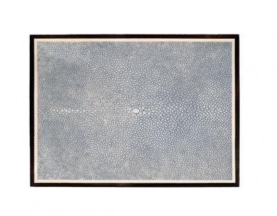 Sky Blue Shagreen and Macassar Ebony Box with Bone Inlay