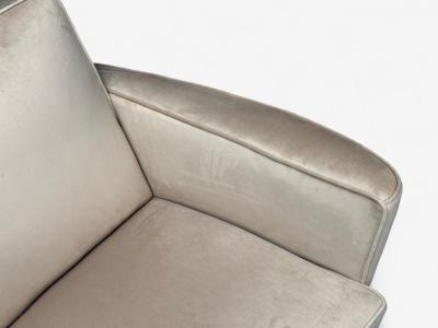 Slagelse Mobelfabrik Beige Velvet Beech Lounge Chairs Denmark 1940s