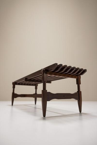 Slatted Bench In Meranti Wood Italy 1950s