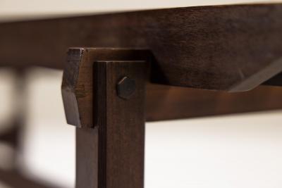 Slatted Bench In Meranti Wood Italy 1950s