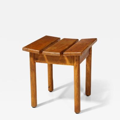 Slatted Oak Stool France c 1960
