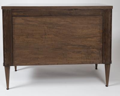 Sleek Biedermeier Two Drawer Walnut Chest