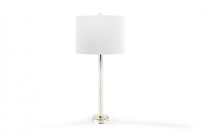 Sleek Glass and Brass Table Lamp