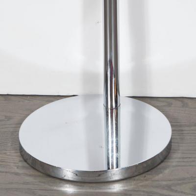 Sleek Mid Century Modernist Chrome Swing Arm Floor Lamp