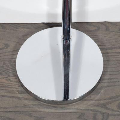 Sleek Mid Century Modernist Chrome Swing Arm Floor Lamp