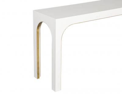 Sleek Modern White Console Table with Metal Accents