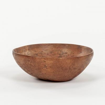 Slightly Organic Oval Shape Swedish Dugout bowl Covered in remnants of Red Paint