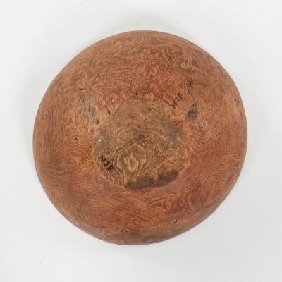 Slightly Organic Oval Shape Swedish Dugout bowl Covered in remnants of Red Paint