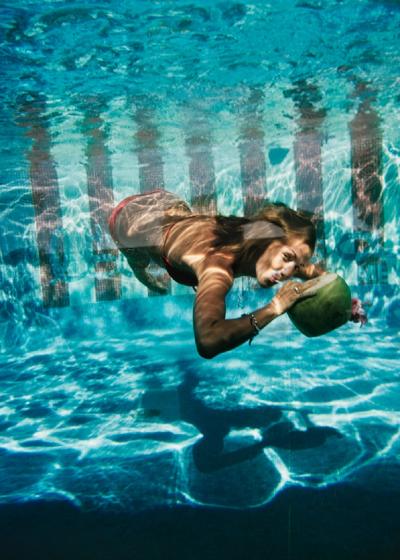 Slim Aarons Underwater Drink