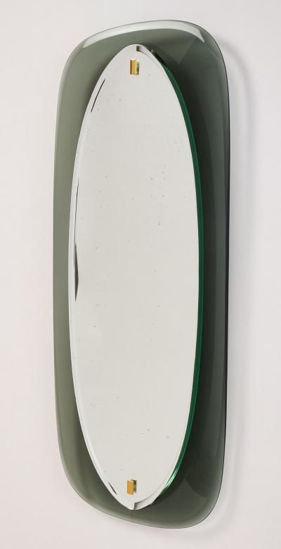 Slim Colored Glass Mirror Italy 1960s