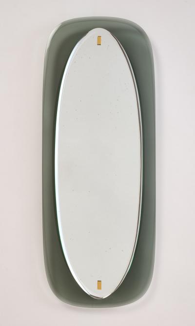 Slim Colored Glass Mirror Italy 1960s