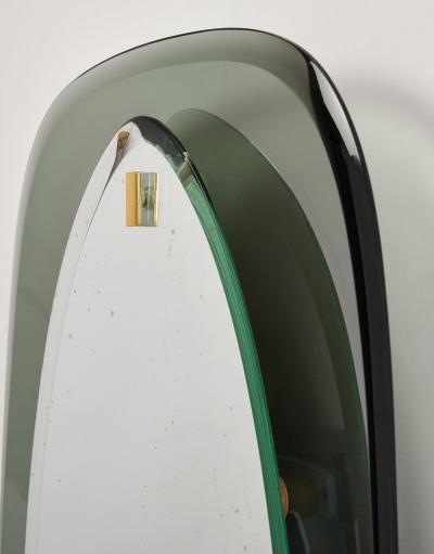 Slim Colored Glass Mirror Italy 1960s