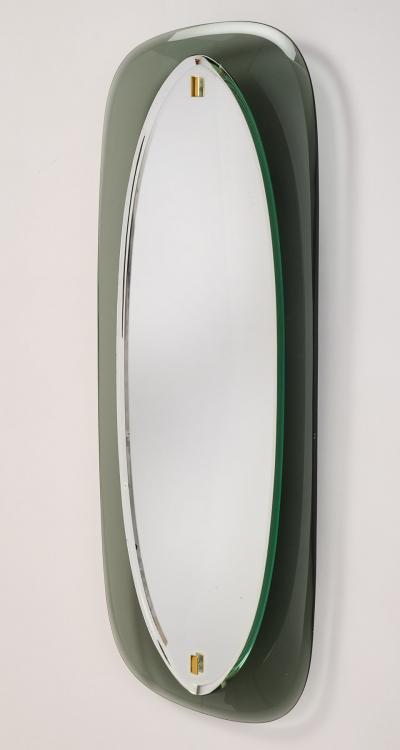 Slim Colored Glass Mirror Italy 1960s