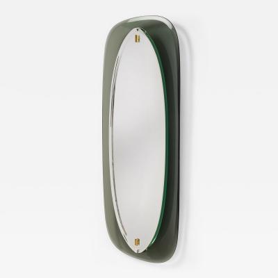 Slim Colored Glass Mirror Italy 1960s