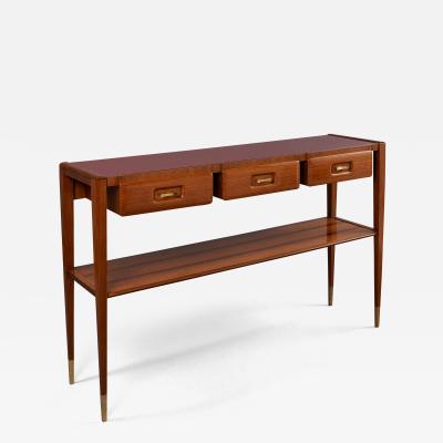 Slim and Elegant Italian Console with Three Drawers Italy 1950s