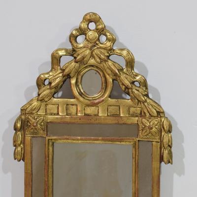 Small 18 19th Century French Giltwood Louis XVI Style Mirror