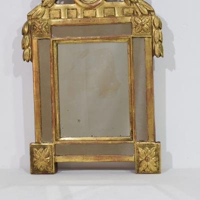 Small 18 19th Century French Giltwood Louis XVI Style Mirror