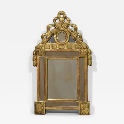 Small 18 19th Century French Giltwood Louis XVI Style Mirror