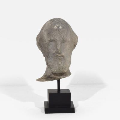 Small 18th Century French Carved Stone Baroque Head Of A Saint