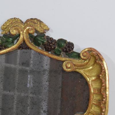 Small 18th Century Italian Carved Giltwood Baroque Mirror