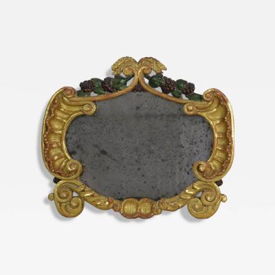 Small 18th Century Italian Carved Giltwood Baroque Mirror