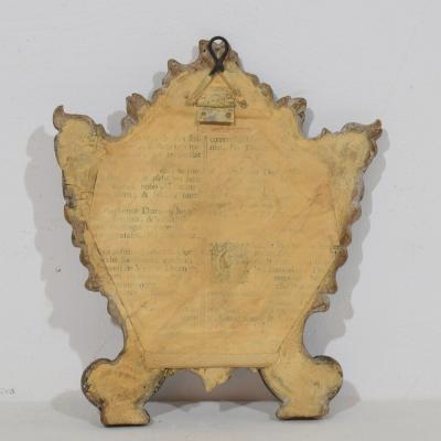 Small 18th Century Italian Handcarved Silver Gilt Baroque Mirror