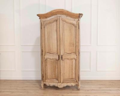 Small 18th Century Louis XV Period Curved Cabinet in Bleached Oak France