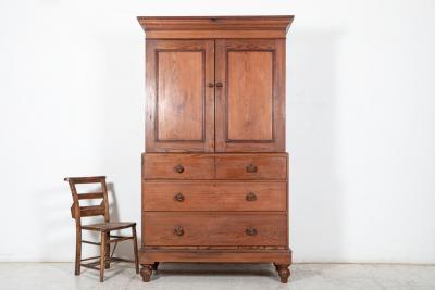 Small 19thC English Pine Linen Press