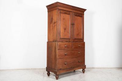 Small 19thC English Pine Linen Press
