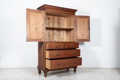 Small 19thC English Pine Linen Press