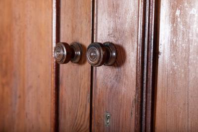 Small 19thC English Pine Linen Press