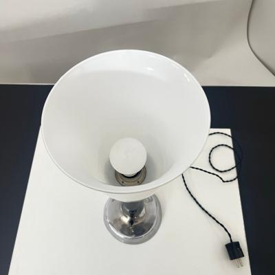 Small Art Deco Table Lamp Black Lacquer and Chrome Glass France circa 1930