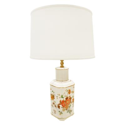 Small Artisan Hand Painted Porcelain Table Lamp 1960s