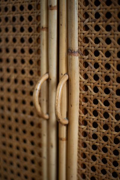 Small Bamboo and Vienna Straw Cabinet 1970s