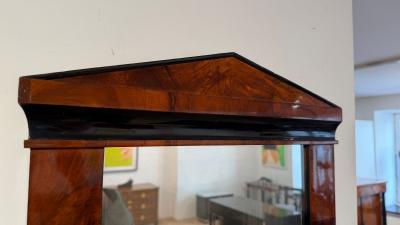 Small Biedermeier Wall Mirror Walnut Veneer Ebonized Austria circa 1820