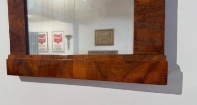 Small Biedermeier Wall Mirror Walnut Veneer Ebonized Austria circa 1820