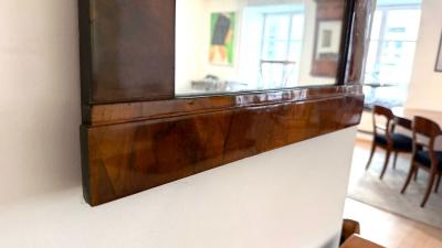 Small Biedermeier Wall Mirror Walnut Veneer Ebonized Austria circa 1820