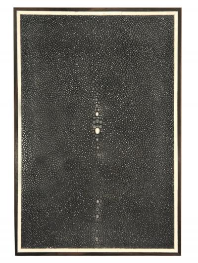 Small Caviar Shagreen Macassar Ebony Box with Bone Inlay