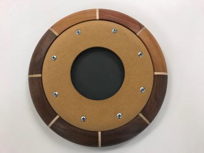 Small Custom Walnut and Maple Inlay Mirror