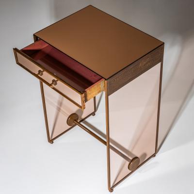 Small Desk with Glass Sides Italy Mid 20th Century