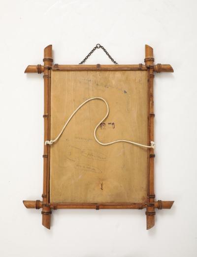 Small Faux Bamboo Carved Frame Mirror England 1940s