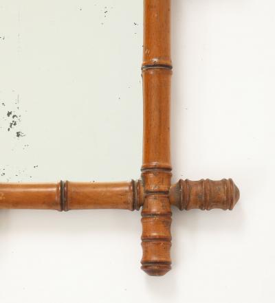 Small Faux Bamboo Carved Frame Mirror England 1940s