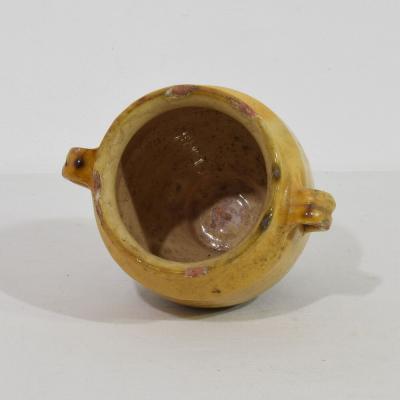 Small French 19th Century Yellow Glazed Ceramic Confit Jar