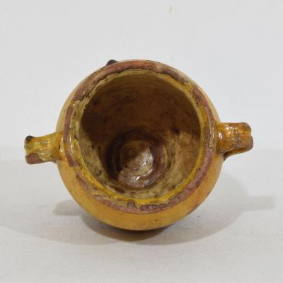 Small French 19th Century Yellow Glazed Ceramic Confit Jar