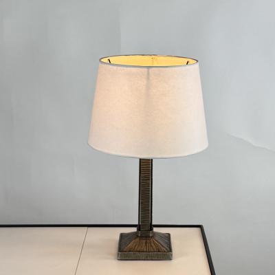 Small French Art Deco Wrought Iron Lamp by Henri Fournet