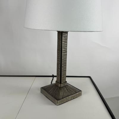 Small French Art Deco Wrought Iron Lamp by Henri Fournet