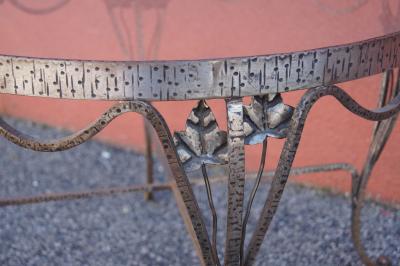 Small Handcrafted Wrought Iron Coffee Table