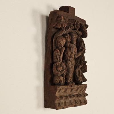 Small Indian 19th Century Sandalwood Carving of Goddess