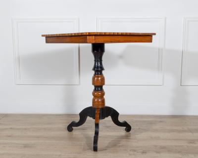 Small Italian Marquetry Table in Walnut Rosewood and Maple
