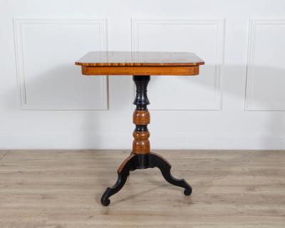 Small Italian Marquetry Table in Walnut Rosewood and Maple